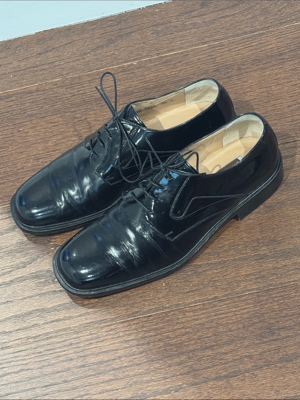 Johnston & Murphy Men's Black Leather Lace-Up Dress Shoes Size 9.5